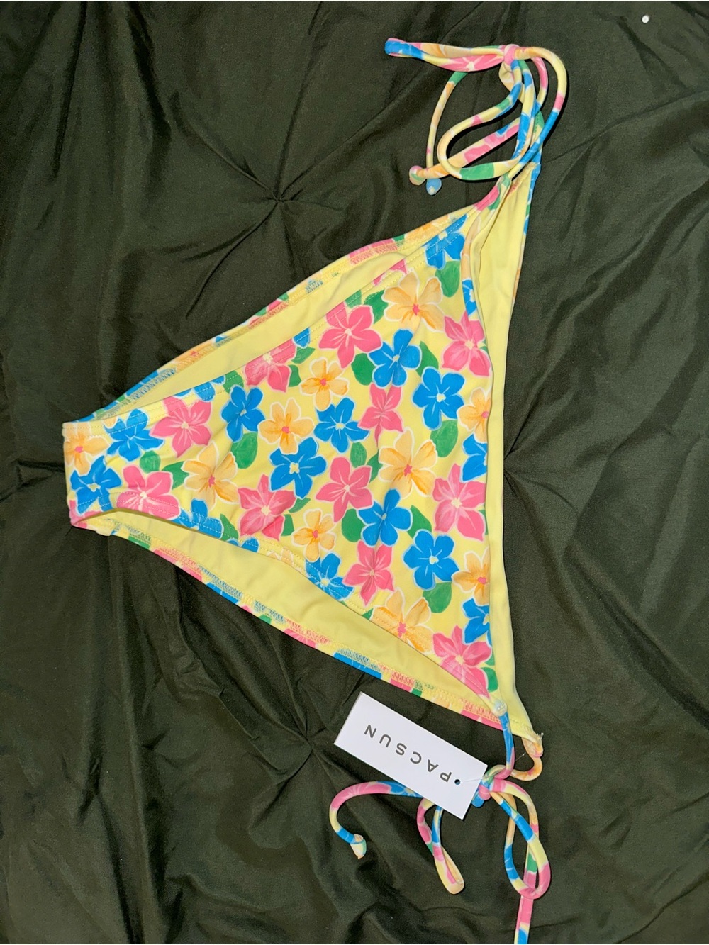 PacSun Yellow Floral Triangle Bikini Bottom